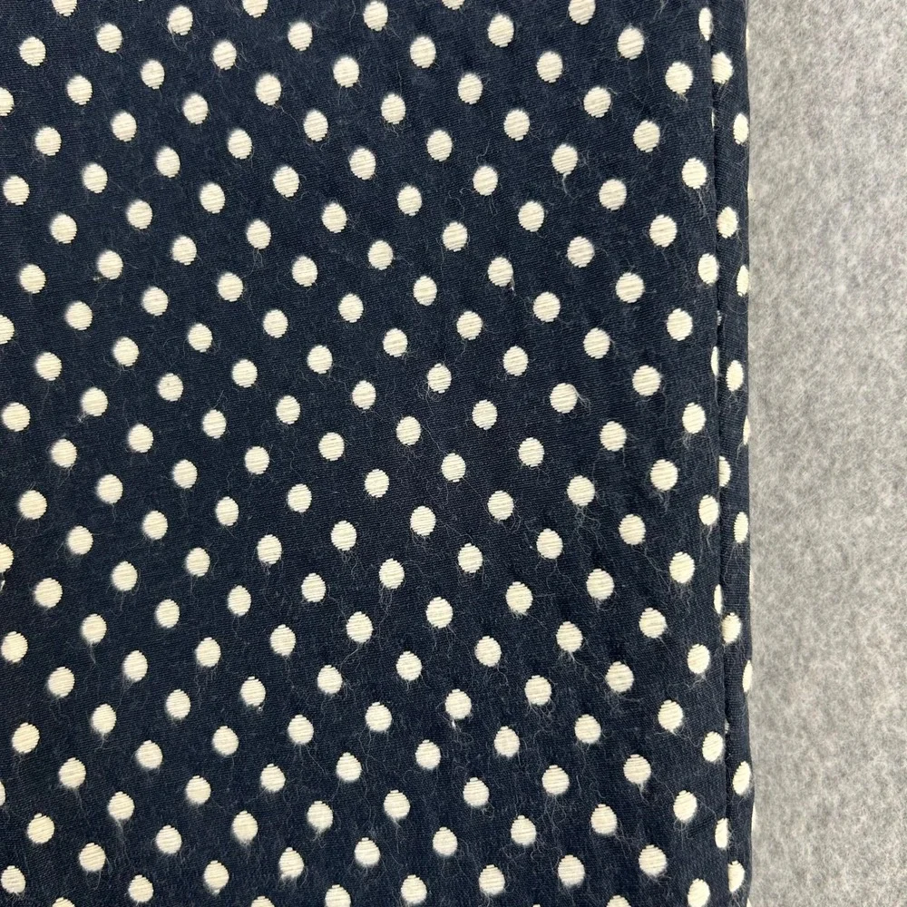 Tory Burch Jacquard Polka Dot‎ Cropped Pants Navy Blue White Slim Leg Womens 10